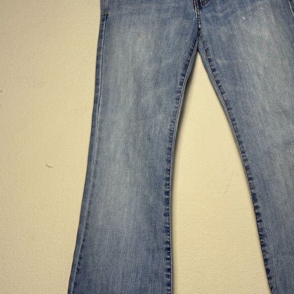 Abercrombie & Fitch Denim Jean Pant Women 4R Bootcut Flared Distressed Blue Y2K - Picture 9 of 14